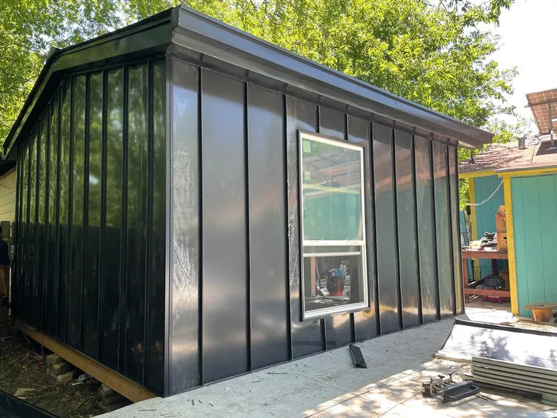 Black standing seam metal wall panels for Metal Roof Installation in Wellington